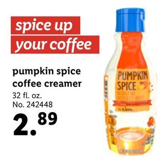 Lidl Pumpkin spice coffee creamer offer
