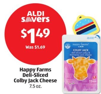 Aldi Happy farms deli-sliced colby jack cheese offer
