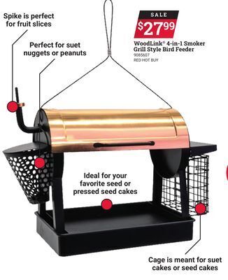Ace Hardware Woodlink 4-in-1 smoker grill style bird feeder offer