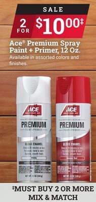 Ace Hardware Ace premium spray paint + primer, 12 oz. offer