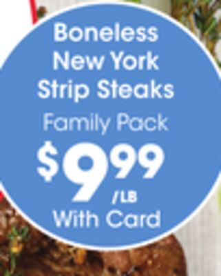 Kroger Boneless new york strip steaks offer
