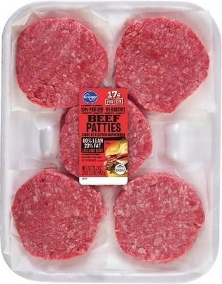 Kroger Fresh 80% lean homestyle ground beef patties offer