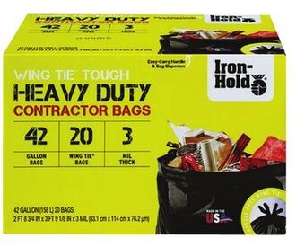 Ace Hardware Iron-hold heavy duty contractor trash bags offer