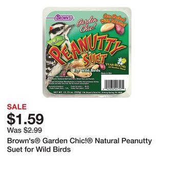 Petsmart Brown's garden chic! natural peanutty suet for wild birds offer