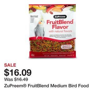 Petsmart Zupreem fruitblend medium bird food offer