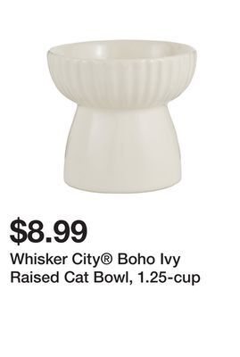 Petsmart Whisker city boho ivy raised cat bowl, 1.25-cup offer