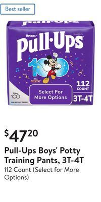 Walmart Pull-ups boys' potty training pants, 3t-4t offer