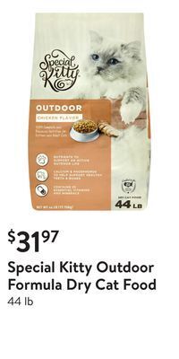 Walmart Special kitty outdoor formula dry cat food offer
