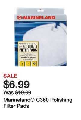 Petsmart Marineland c360 polishing filter pads offer