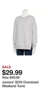 Kohl's Juniors' so oversized weekend tunic offer