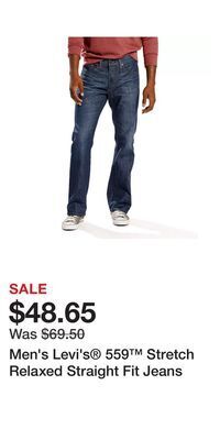 Kohl's Men's levi's 559 stretch relaxed straight fit jeans offer