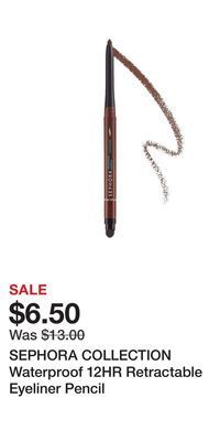 Kohl's Sephora collection waterproof 12hr retractable eyeliner pencil offer