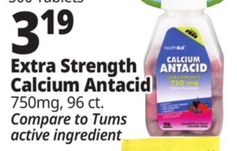 Ocean State Job Lot Calcium antacid 750 mg tablets, 96 count offer