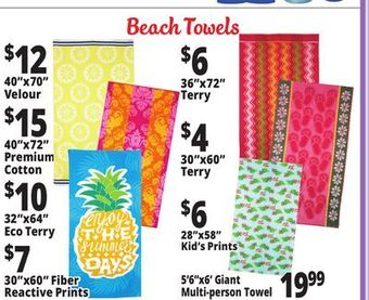 Ocean State Job Lot Beach towels offer