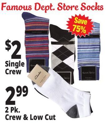 Ocean State Job Lot Famous dept. store socks offer