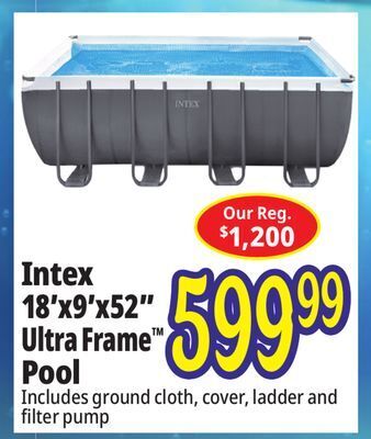 Ocean State Job Lot Intex 18' x 9' x 52 ultra frame pool set offer