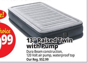 Ocean State Job Lot Intex twin dura-beam comfort-plush air mattress with internal pump offer