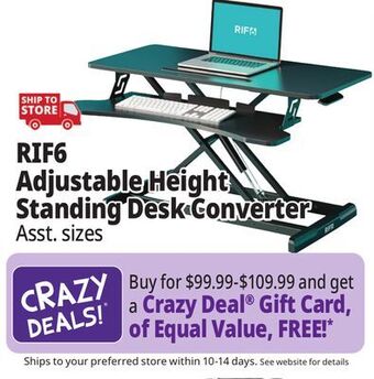 Ocean State Job Lot Rif6 adjustable height standing desk converter offer