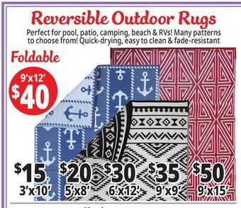 Ocean State Job Lot Reversible outdoor rugs offer
