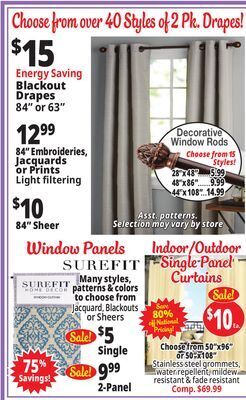 Ocean State Job Lot Curtains offer