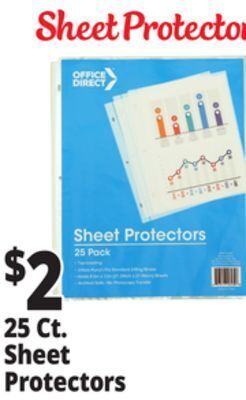 Ocean State Job Lot 25 ct. sheet protector offer