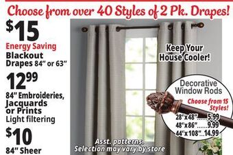 Ocean State Job Lot Curtains offer