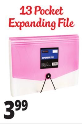 Ocean State Job Lot 13 pocket expanding file offer