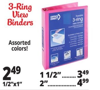 Ocean State Job Lot 3-ring view binders offer