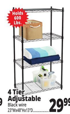 Ocean State Job Lot Method 4-tier household wire shelving unit, 23 x 13 x 48 offer