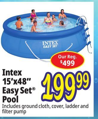 Ocean State Job Lot Intex 15' x 48 easy set above ground pool set offer