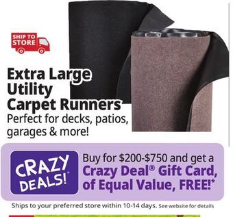 Ocean State Job Lot Utility carpet offer