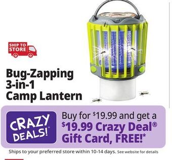 Ocean State Job Lot Bug-zapping 3-in-1 camp lantern offer