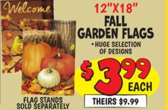 Ollie's Fall garden flags offer