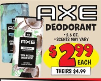 Ollie's Axe deodorant offer