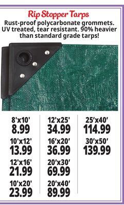 Ocean State Job Lot Rip stop tarps offer