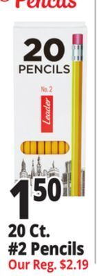 Ocean State Job Lot Leader no.2 pencils, 20-count offer
