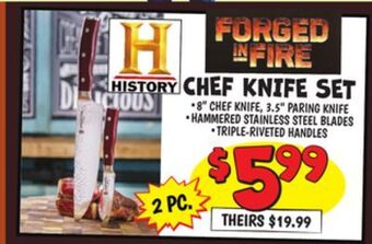 Ollie's Forged in fire chef knife set offer