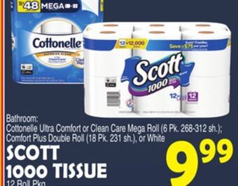 Bravo Supermarkets Scott 1000 tissue 12 roll pkg offer