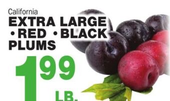 Bravo Supermarkets Extra large red, black plums offer