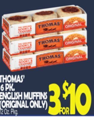 Bravo Supermarkets Thomas' 6 pk. english muffins offer