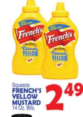 Bravo Supermarkets French's yellow mustard offer