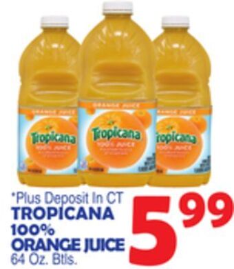 Bravo Supermarkets Tropicana 100% orange juice offer
