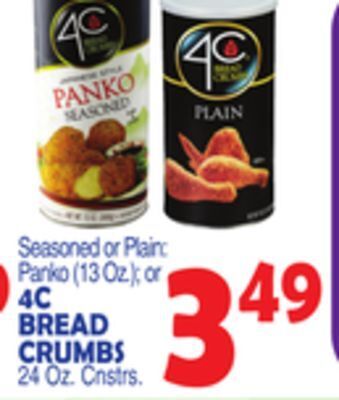 Bravo Supermarkets 4c bread crumbs, 24 oz. cnstrs offer