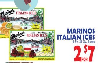 Bravo Supermarkets Marinos italian ices offer