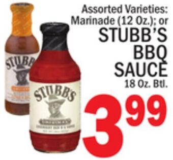 C Town Stubb's bbq sauce 18 oz. btl offer