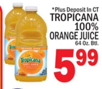 C Town Tropicana 100% orange juice offer