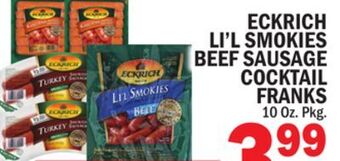 C Town Eckrich li'l smokies beef sausage cocktail franks offer
