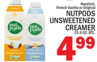 C Town Nutpods unsweetened creamer offer