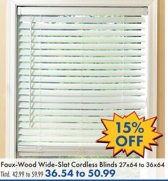 Boscov's Faux-wood wide-slat cordless blinds offer