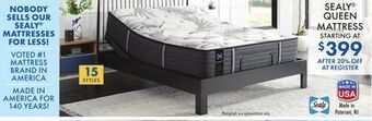 Boscov's Sealy queen mattress offer